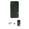 MARSİLYAN™- iPhone 11 Pro Kılıf Doruk Asil Koleksiyonu - Siyah 360 Mat Full Body Arka Koruyucu + Renkli Kamera Lens Koruma Cam - PE