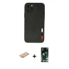 MARSİLYAN™- iPhone 11 Pro Kılıf Doruk Asil Koleksiyonu - Siyah 360 Mat Full Body Arka Koruyucu + Renkli Kamera Lens Koruma Cam - TU