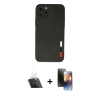 MARSİLYAN™- iPhone 11 Pro Kılıf Doruk Asil Koleksiyonu - Siyah 3D Antistatik Mat Seramik Nano Ekran Koruyucu + Kamera Lens Koruma Cam - SF