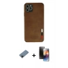 MARSİLYAN™- iPhone 11 Pro Kılıf Doruk Asil Koleksiyonu - Siyah 3D Antistatik Mat Seramik Nano Ekran Koruyucu + Shine Kamera Lens Koruma Cam - SH