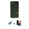 MARSİLYAN™- iPhone 11 Pro Kılıf Doruk Asil Koleksiyonu - Siyah 3D Antistatik Mat Seramik Nano Ekran Koruyucu + Shine Kamera Lens Koruma Cam - SH