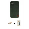 MARSİLYAN™- iPhone 11 Pro Kılıf Doruk Asil Koleksiyonu - Siyah 6D Mat Seramik Hayalet Nano Ekran Koruyucu + Renkli Kamera Lens Koruma Cam - PE