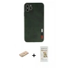MARSİLYAN™- iPhone 11 Pro Kılıf Doruk Asil Koleksiyonu - Siyah Mat Seramik Nano Ekran Koruyucu + Renkli Kamera Lens Koruma Cam - SI