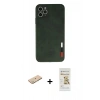 MARSİLYAN™- iPhone 11 Pro Kılıf Doruk Asil Koleksiyonu - Siyah Mat Seramik Nano Ekran Koruyucu + Renkli Kamera Lens Koruma Cam - YL