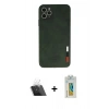 MARSİLYAN™- iPhone 11 Pro Kılıf Doruk Asil Koleksiyonu - Siyah Polymer Nano Ekran Koruyucu + Kamera Lens Koruma Cam - SF