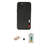 MARSİLYAN™- iPhone 11 Pro Kılıf Doruk Asil Koleksiyonu - Siyah Polymer Nano Ekran Koruyucu + Renkli Kamera Lens Koruma Cam - TU