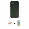 MARSİLYAN™- iPhone 11 Pro Kılıf Doruk Asil Koleksiyonu - Siyah Polymer Nano Ekran Koruyucu + Renkli Kamera Lens Koruma Cam - TU