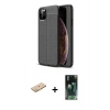 MARSİLYAN™- iPhone 11 Pro Kılıf Doruk Klasik Özel Seri - Şeffaf 360 Full Body Arka Koruyucu + Renkli Kamera Lens Koruma Cam - PE