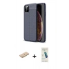 MARSİLYAN™- iPhone 11 Pro Kılıf Doruk Klasik Özel Seri - Şeffaf Pasifik Cam Ekran Koruyucu + Renkli Kamera Lens Koruma Cam - PE