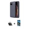 MARSİLYAN™- iPhone 11 Pro Kılıf Doruk Klasik Özel Seri - Siyah 34D Izgaralı Cam + Kamera Lens Koruma Cam - SF