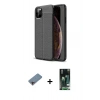MARSİLYAN™- iPhone 11 Pro Kılıf Doruk Klasik Özel Seri - Siyah 360 Mat Full Body Arka Koruyucu + Shine Kamera Lens Koruma Cam - PE