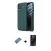 MARSİLYAN™- iPhone 11 Pro Kılıf Doruk Klasik Özel Seri - Siyah 3D Antistatik Hayalet Cam Ekran Koruyucu + Shine Kamera Lens Koruma Cam - GS