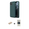 MARSİLYAN™- iPhone 11 Pro Kılıf Doruk Klasik Özel Seri - Siyah 5D Hayalet Cam Ekran Koruyucu + Renkli Kamera Lens Koruma Cam - PE