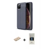 MARSİLYAN™- iPhone 11 Pro Kılıf Doruk Klasik Özel Seri - Siyah 5D Hayalet Cam Ekran Koruyucu + Renkli Kamera Lens Koruma Cam - PE