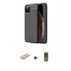 MARSİLYAN™- iPhone 11 Pro Kılıf Doruk Klasik Özel Seri - Siyah Joko Magic 5D Hayalet Cam + Renkli Kamera Lens Koruma Cam - PE