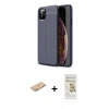 MARSİLYAN™- iPhone 11 Pro Kılıf Doruk Klasik Özel Seri - Siyah Mat Seramik Nano Ekran Koruyucu + Renkli Kamera Lens Koruma Cam - TU