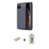 MARSİLYAN™- iPhone 11 Pro Kılıf Doruk Klasik Özel Seri - Siyah Polymer Nano Ekran Koruyucu + Renkli Kamera Lens Koruma Cam - MI