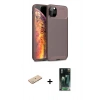 MARSİLYAN™- iPhone 11 Pro Kılıf Eksen Form Prime - Şeffaf 360 Full Body Arka Koruyucu + Renkli Kamera Lens Koruma Cam - YL