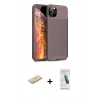 MARSİLYAN™- iPhone 11 Pro Kılıf Eksen Form Prime - Şeffaf Pasifik Cam Ekran Koruyucu + Renkli Kamera Lens Koruma Cam - MI