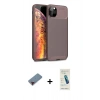 MARSİLYAN™- iPhone 11 Pro Kılıf Eksen Form Prime - Şeffaf Pasifik Cam Ekran Koruyucu + Metal Kamera Lens Koruma Cam - KI