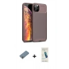 MARSİLYAN™- iPhone 11 Pro Kılıf Eksen Form Prime - Şeffaf Pasifik Cam Ekran Koruyucu + Shine Kamera Lens Koruma Cam - GS