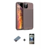 MARSİLYAN™- iPhone 11 Pro Kılıf Eksen Form Prime - Siyah 34D Hayalet Izgaralı Cam + Metal Kamera Lens Koruma Cam - KI