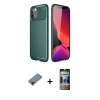 MARSİLYAN™- iPhone 11 Pro Kılıf Eksen Form Prime - Siyah 34D Hayalet Izgaralı Cam + Metal Kamera Lens Koruma Cam - KI