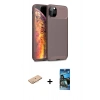 MARSİLYAN™- iPhone 11 Pro Kılıf Eksen Form Prime - Siyah 34D Izgaralı Cam + Renkli Kamera Lens Koruma Cam - TU