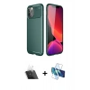 MARSİLYAN™- iPhone 11 Pro Kılıf Eksen Form Prime - Siyah 3D Antistatik Cam Ekran Koruyucu + Kamera Lens Koruma Cam - SF