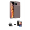 MARSİLYAN™- iPhone 11 Pro Kılıf Eksen Form Prime - Siyah 3D Antistatik Mat Seramik Nano Ekran Koruyucu + Kamera Lens Koruma Cam - SF