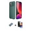 MARSİLYAN™- iPhone 11 Pro Kılıf Eksen Form Prime - Siyah 3D Antistatik Mat Seramik Nano Ekran Koruyucu + Shine Kamera Lens Koruma Cam - GD