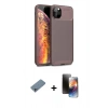 MARSİLYAN™- iPhone 11 Pro Kılıf Eksen Form Prime - Siyah 3D Antistatik Mat Seramik Nano Ekran Koruyucu + Shine Kamera Lens Koruma Cam - SABE