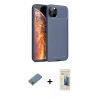MARSİLYAN™- iPhone 11 Pro Kılıf Eksen Form Prime - Siyah 6D Mat Seramik Hayalet Nano Ekran Koruyucu + Shine Kamera Lens Koruma Cam - GS