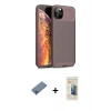 MARSİLYAN™- iPhone 11 Pro Kılıf Eksen Form Prime - Siyah 6D Mat Seramik Hayalet Nano Ekran Koruyucu + Mavi Shine Kamera Lens Koruma Cam