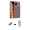 MARSİLYAN™- iPhone 11 Pro Kılıf Eksen Form Prime - Siyah Mat Seramik Nano Ekran Koruyucu + Shine Kamera Lens Koruma Cam - SABE