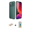 MARSİLYAN™- iPhone 11 Pro Kılıf Eksen Form Prime - Siyah Polymer Nano Ekran Koruyucu + Renkli Kamera Lens Koruma Cam - MI