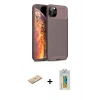 MARSİLYAN™- iPhone 11 Pro Kılıf Eksen Form Prime - Siyah Polymer Nano Ekran Koruyucu + Renkli Kamera Lens Koruma Cam - YL