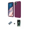 MARSİLYAN™- iPhone 11 Pro Kılıf Kozmos Yansıma Özel Seri - Şeffaf 360 Full Body Arka Koruyucu + Shine Kamera Lens Koruma Cam - GI