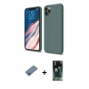 MARSİLYAN™- iPhone 11 Pro Kılıf Kozmos Yansıma Özel Seri - Şeffaf 360 Full Body Arka Koruyucu + Shine Kamera Lens Koruma Cam - GI