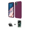 MARSİLYAN™- iPhone 11 Pro Kılıf Kozmos Yansıma Özel Seri - Şeffaf 360 Full Body Arka Koruyucu + Kamera Lens Koruma Cam - SF