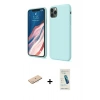 MARSİLYAN™- iPhone 11 Pro Kılıf Kozmos Yansıma Özel Seri - Şeffaf Pasifik Cam Ekran Koruyucu + Mavi Renkli Kamera Lens Koruma Cam