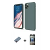 MARSİLYAN™- iPhone 11 Pro Kılıf Kozmos Yansıma Özel Seri - Siyah 34D Hayalet Izgaralı Cam + Pembe Shine Kamera Lens Koruma Cam