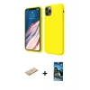 MARSİLYAN™- iPhone 11 Pro Kılıf Kozmos Yansıma Özel Seri - Siyah 34D Izgaralı Cam + Renkli Kamera Lens Koruma Cam - PE