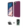 MARSİLYAN™- iPhone 11 Pro Kılıf Kozmos Yansıma Özel Seri - Siyah 360 Mat Full Body Arka Koruyucu + Kamera Lens Koruma Cam - SF