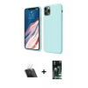 MARSİLYAN™- iPhone 11 Pro Kılıf Kozmos Yansıma Özel Seri - Siyah 360 Mat Full Body Arka Koruyucu + Kamera Lens Koruma Cam - SF