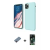 MARSİLYAN™- iPhone 11 Pro Kılıf Kozmos Yansıma Özel Seri - Siyah 360 Mat Full Body Arka Koruyucu + Shine Kamera Lens Koruma Cam - PE