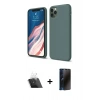 MARSİLYAN™- iPhone 11 Pro Kılıf Kozmos Yansıma Özel Seri - Siyah 3D Antistatik Hayalet Cam Ekran Koruyucu + Kamera Lens Koruma Cam - SF