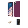 MARSİLYAN™- iPhone 11 Pro Kılıf Kozmos Yansıma Özel Seri - Siyah 3D Antistatik Hayalet Cam Ekran Koruyucu + Yeşil Renkli Kamera Lens Koruma Cam