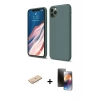 MARSİLYAN™- iPhone 11 Pro Kılıf Kozmos Yansıma Özel Seri - Siyah 3D Antistatik Mat Seramik Nano Ekran Koruyucu + Renkli Kamera Lens Koruma Cam - MI