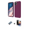 MARSİLYAN™- iPhone 11 Pro Kılıf Kozmos Yansıma Özel Seri - Siyah 3D Antistatik Mat Seramik Nano Ekran Koruyucu + Shine Kamera Lens Koruma Cam - PE